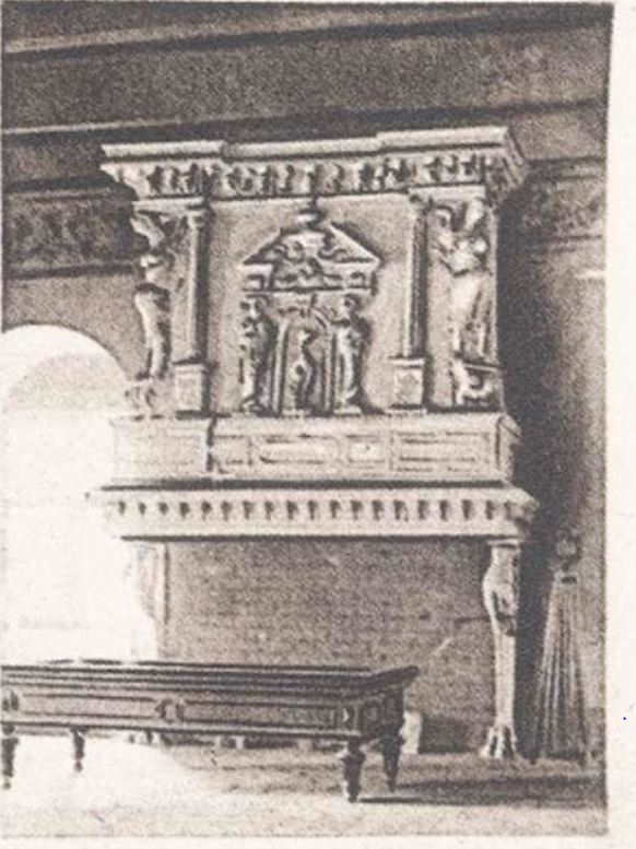 Cheminée de la salle de bal Avant / Après 